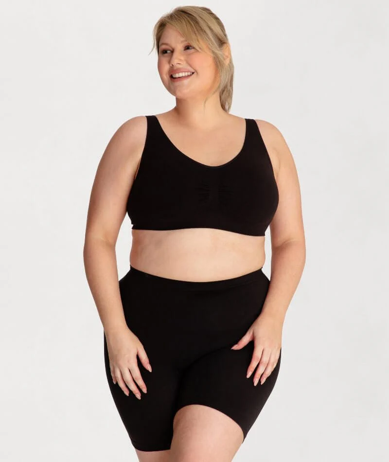 Underbliss Seamless Bamboo Blend Comfort Wire-free Bra - Black - Image 7