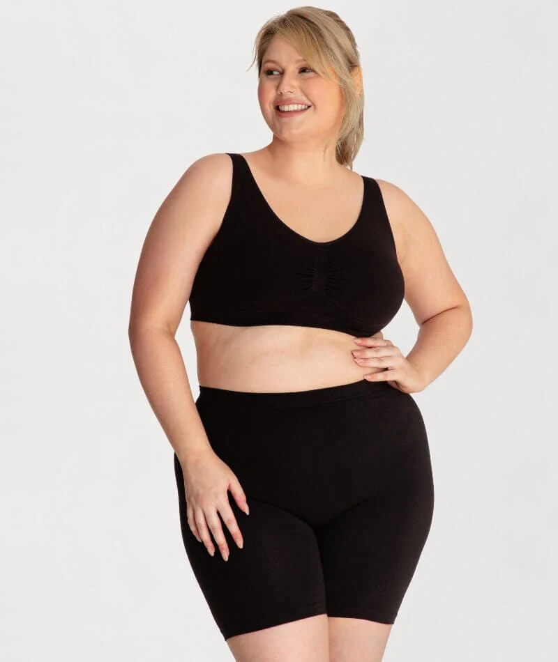 Underbliss Seamless Bamboo Blend Comfort Wire-free Bra - Black - Image 9