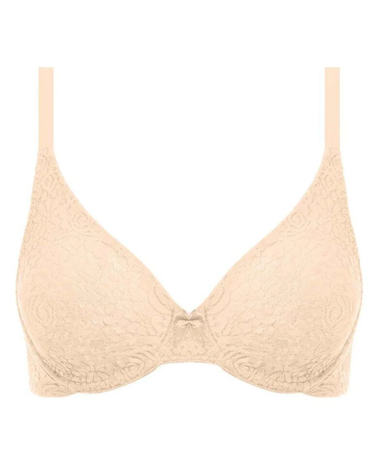 Wacoal Halo Lace Moulded Underwire Bra - Nude - Image 8